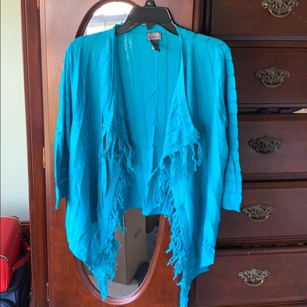 Chico’s beautiful teal sweater